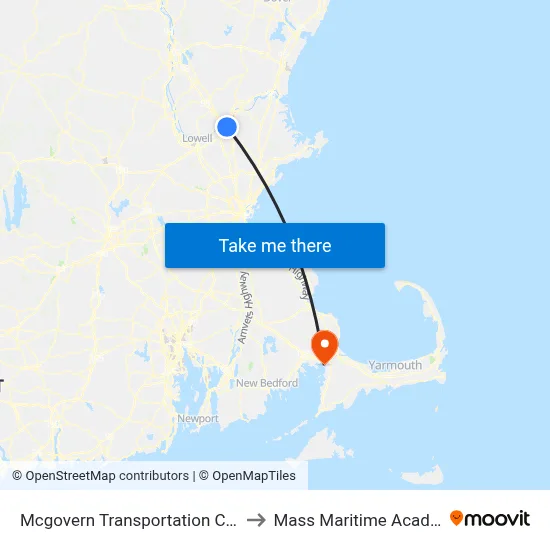 Mcgovern Transportation Center to Mass Maritime Academy map