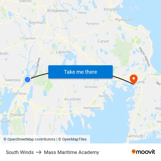 South Winds to Mass Maritime Academy map