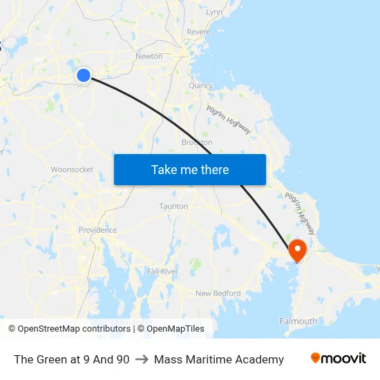 The Green at 9 And 90 to Mass Maritime Academy map