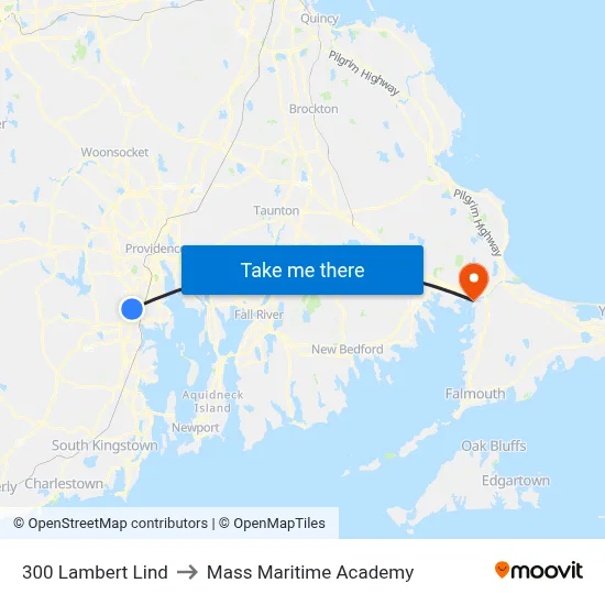 300 Lambert Lind to Mass Maritime Academy map
