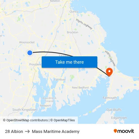 28 Albion to Mass Maritime Academy map