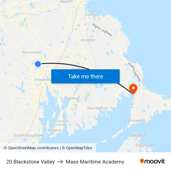 20 Blackstone Valley to Mass Maritime Academy map