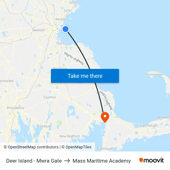Deer Island - Mwra Gate to Mass Maritime Academy map
