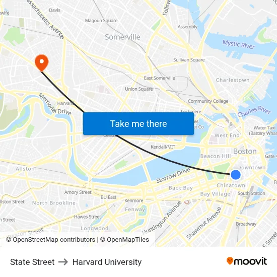 State Street, 2 Avenue de Lafayette to Harvard University map