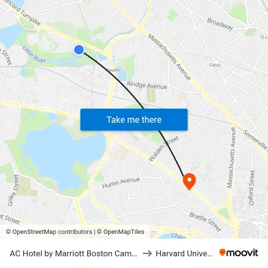 AC Hotel by Marriott Boston Cambridge to Harvard University map