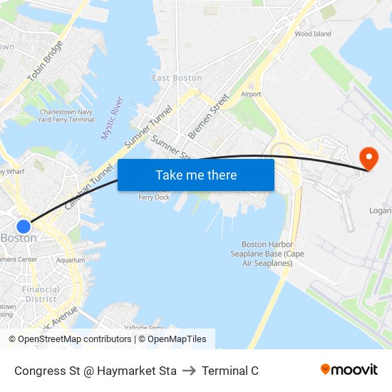Congress St @ Haymarket Sta to Terminal C map