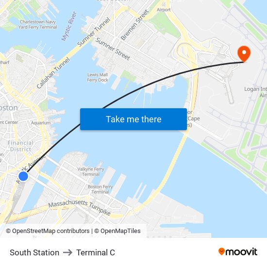 South Station to Terminal C map