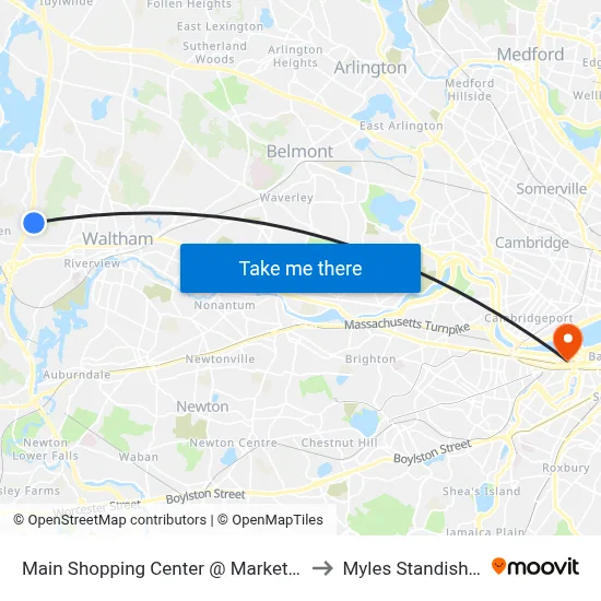 Main Shopping Center @ Market Basket to Myles Standish Hall map