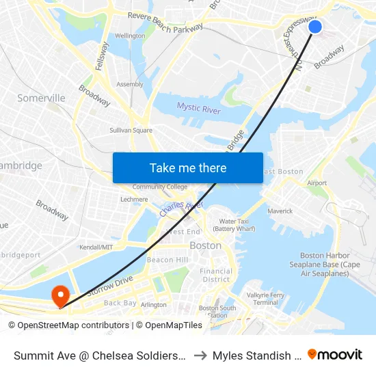 Summit Ave @ Chelsea Soldiers Home to Myles Standish Hall map
