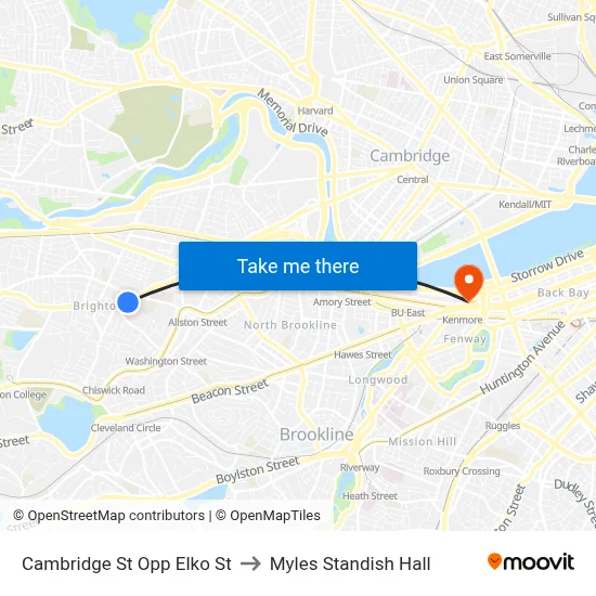 Cambridge St Opp Elko St to Myles Standish Hall map