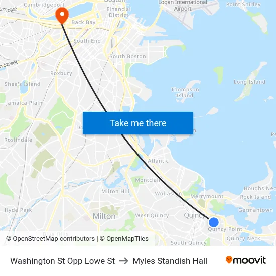 Washington St Opp Lowe St to Myles Standish Hall map