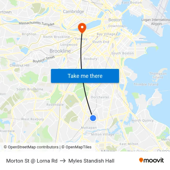 Morton St @ Lorna Rd to Myles Standish Hall map