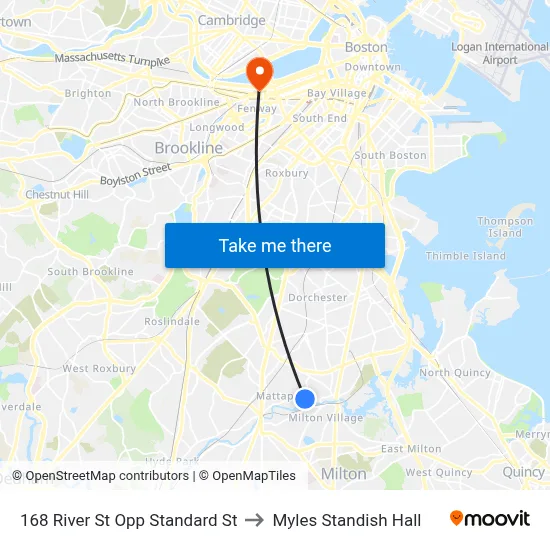 168 River St Opp Standard St to Myles Standish Hall map