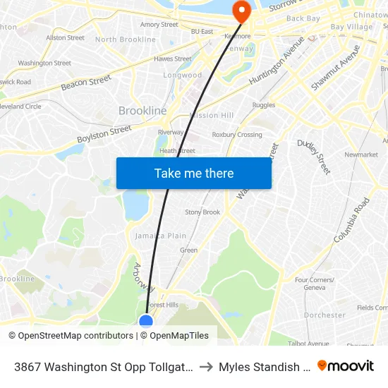3867 Washington St Opp Tollgate Way to Myles Standish Hall map