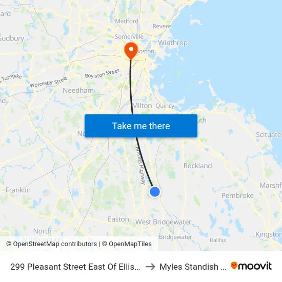 299 Pleasant Street East Of Ellis Street to Myles Standish Hall map