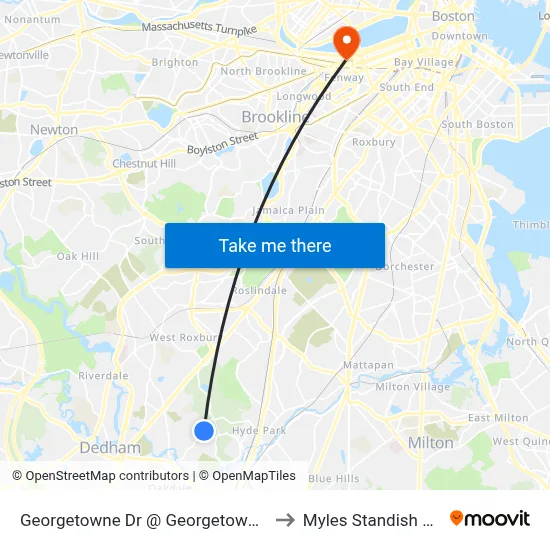 Georgetowne Dr @ Georgetowne Pl to Myles Standish Hall map
