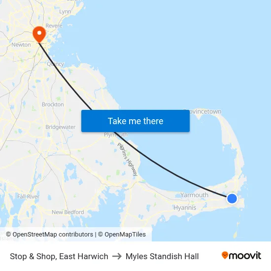 Stop & Shop, East Harwich to Myles Standish Hall map