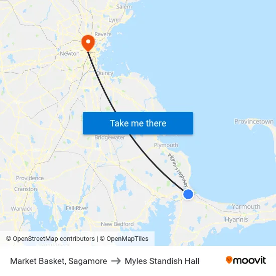Market Basket, Sagamore to Myles Standish Hall map