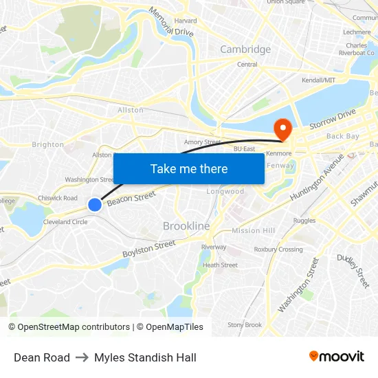 Dean Road to Myles Standish Hall map