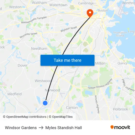 Windsor Gardens to Myles Standish Hall map