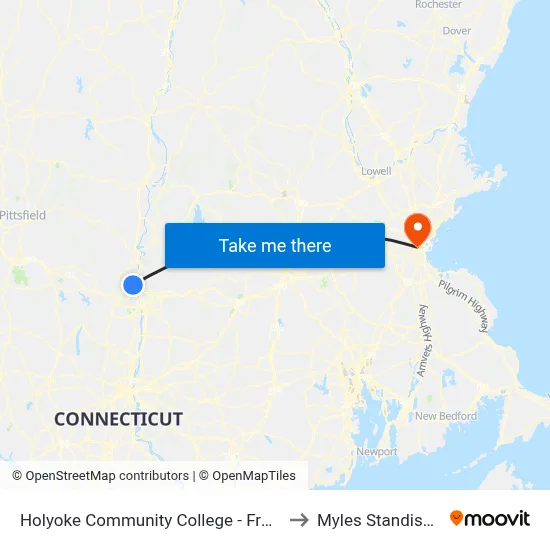 Holyoke Community College - Frost Circle to Myles Standish Hall map