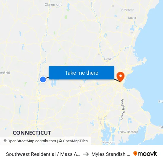Southwest Residential / Mass Ave (E) to Myles Standish Hall map