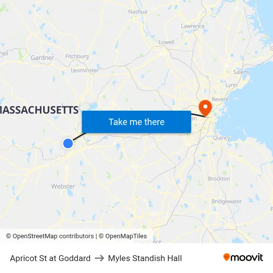 Apricot St at Goddard to Myles Standish Hall map