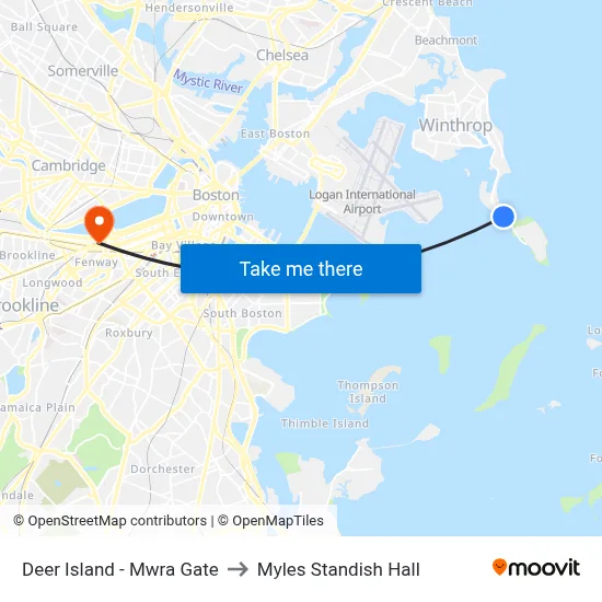 Deer Island - Mwra Gate to Myles Standish Hall map