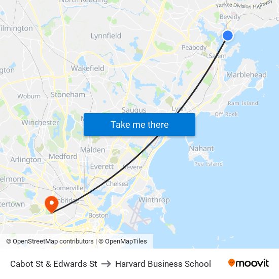 Cabot St & Edwards St to Harvard Business School map