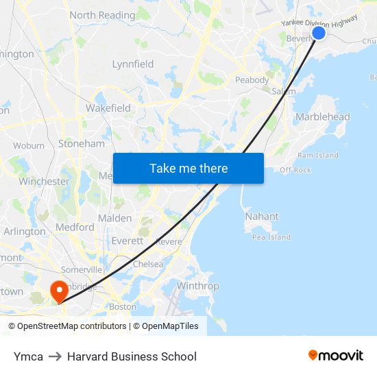 Ymca to Harvard Business School map