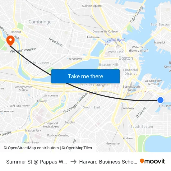 Summer St @ Pappas Way to Harvard Business School map