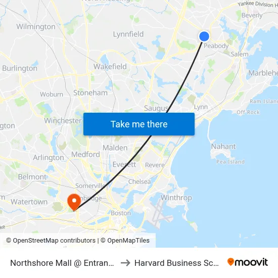 Northshore Mall @ Entrance F to Harvard Business School map