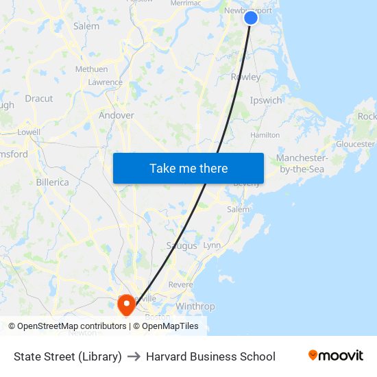 State Street (Library) to Harvard Business School map
