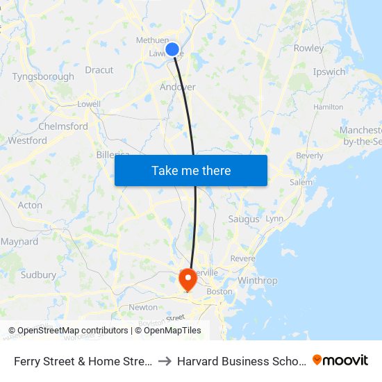 Ferry Street & Home Street to Harvard Business School map