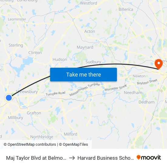 Maj Taylor Blvd at Belmont to Harvard Business School map