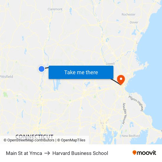 Main St at Ymca to Harvard Business School map