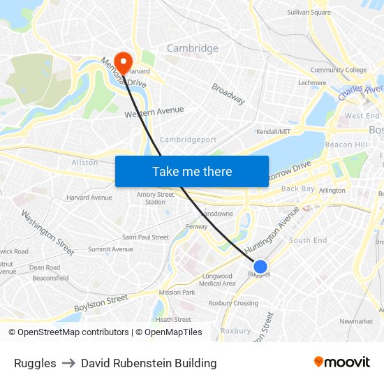 Ruggles to David Rubenstein Building map