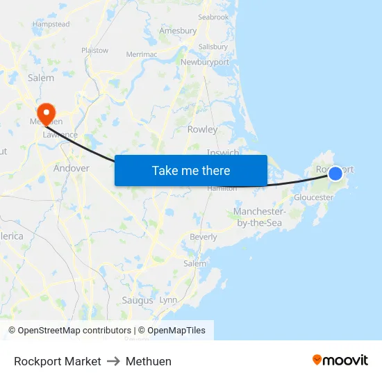 Rockport Market to Methuen map