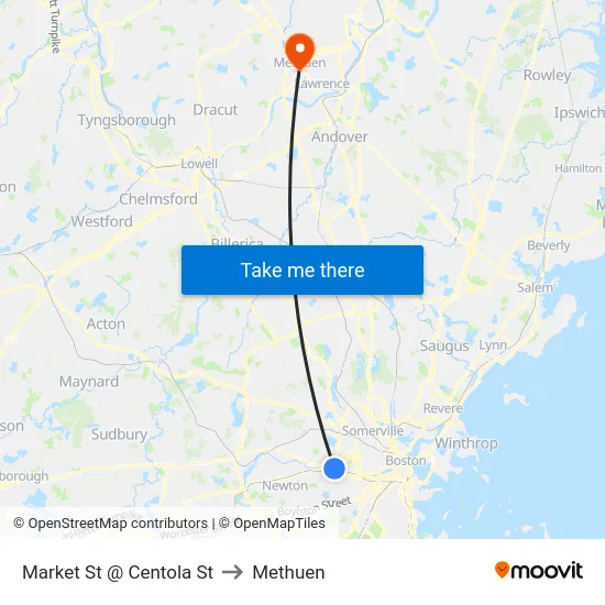 Market St @ Centola St to Methuen map