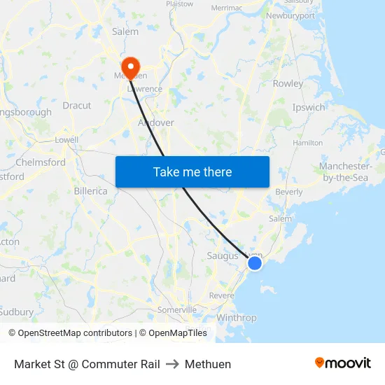 Market St @ Commuter Rail to Methuen map