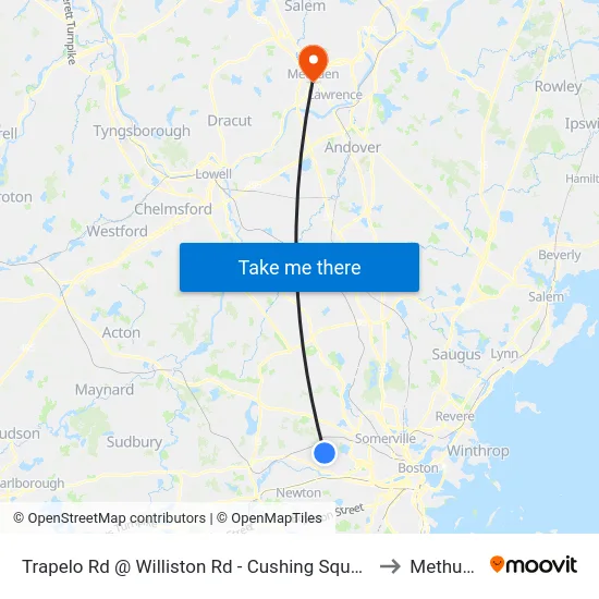 Trapelo Rd @ Williston Rd - Cushing Square to Methuen map