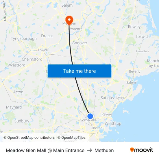 Meadow Glen Mall @ Main Entrance to Methuen map