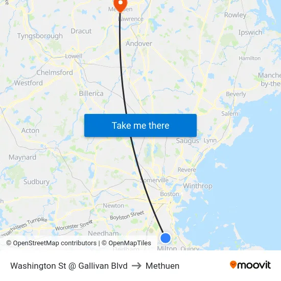 Washington St @ Gallivan Blvd to Methuen map