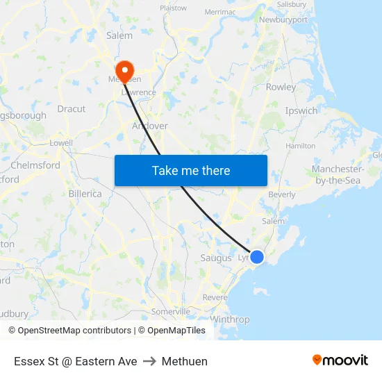 Essex St @ Eastern Ave to Methuen map