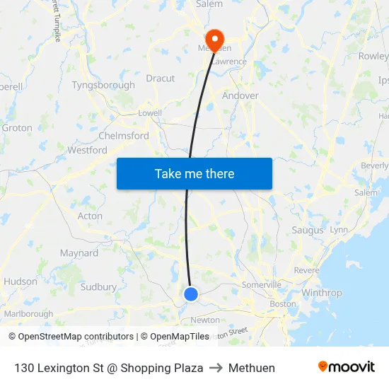 130 Lexington St @ Shopping Plaza to Methuen map