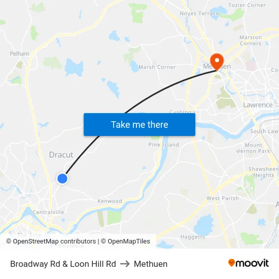 Broadway Rd & Loon Hill Rd to Methuen map