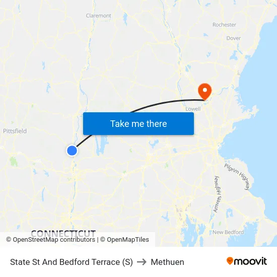 State St And Bedford Terrace (S) to Methuen map