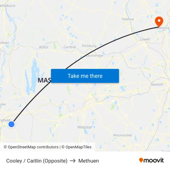 Cooley / Caitlin (Opposite) to Methuen map