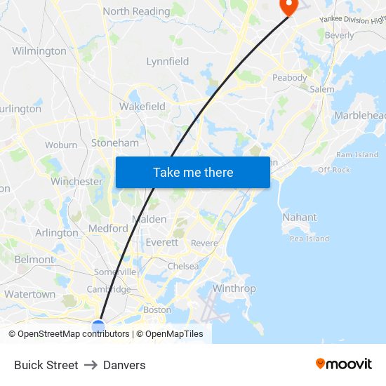 Buick Street to Danvers map