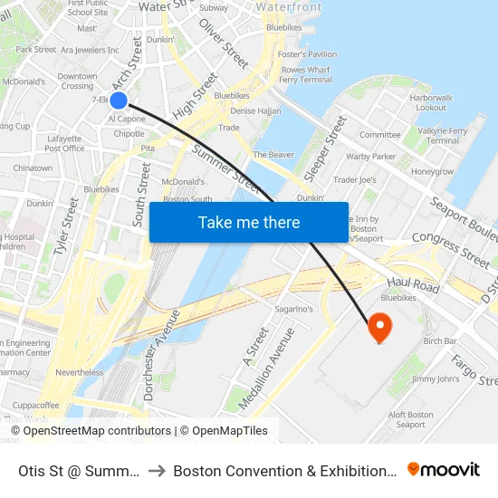 Otis St @ Summer St to Boston Convention & Exhibition Center map